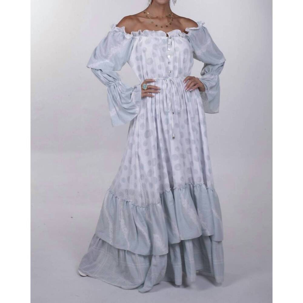 NEW CRISTINA SABATINI millie maxi dress in aqua